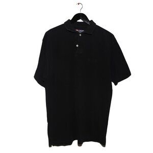 𝅺CHAPS Ralph Lauren Shirt Men's Polo Button Collared Short Sleeve Black